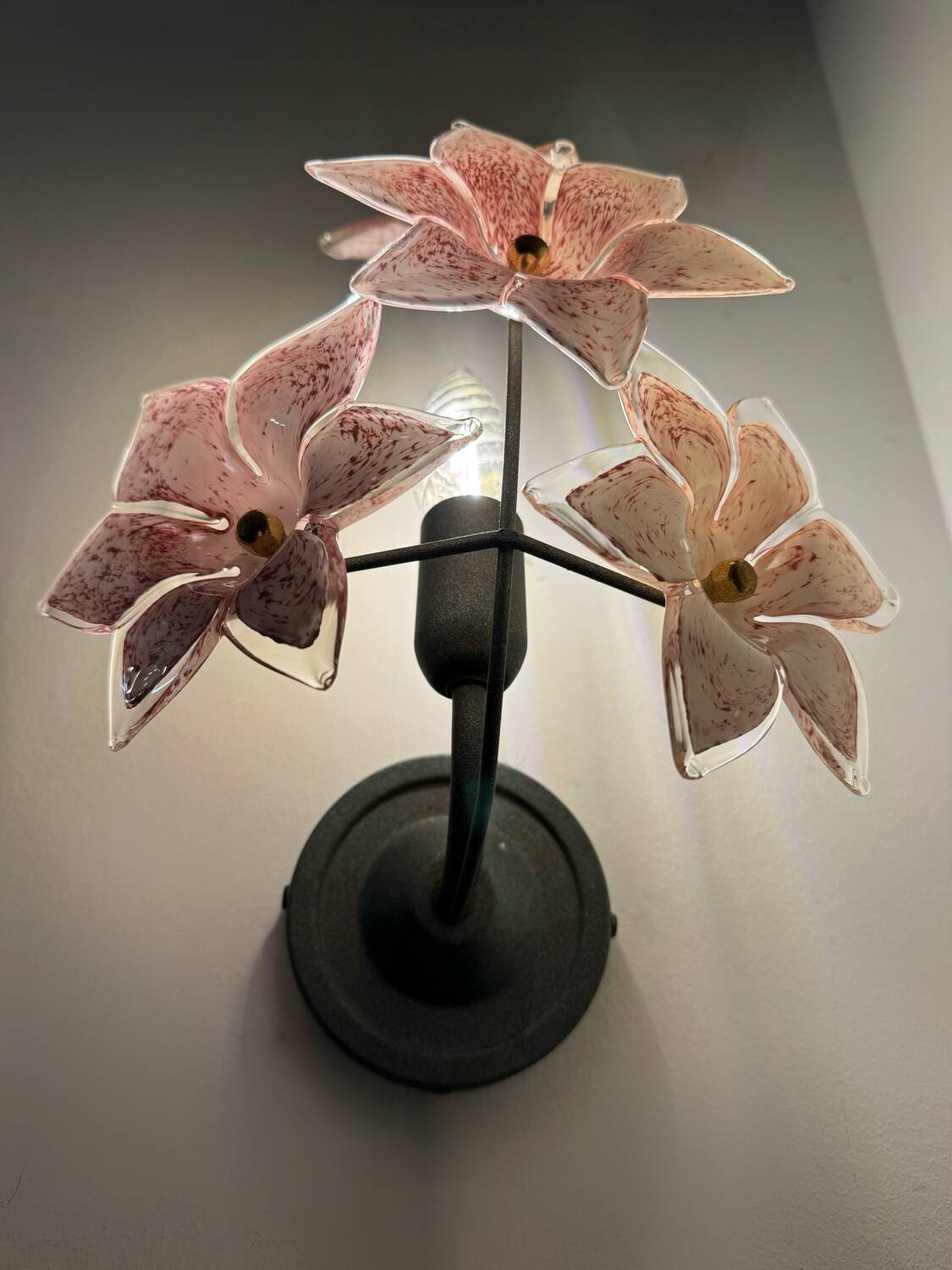 Murano floral wall lights from the 1970s