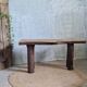 Brutalist wooden bench