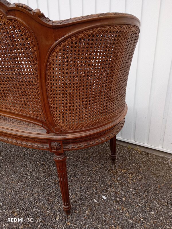 Banquette cannée style Louis XVI