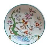 Antique Minton English Porcelain saucer – bird and flowering branch design – Chinese style