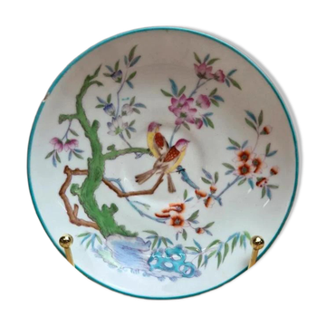 Antique Minton English Porcelain saucer – bird and flowering branch design – Chinese style