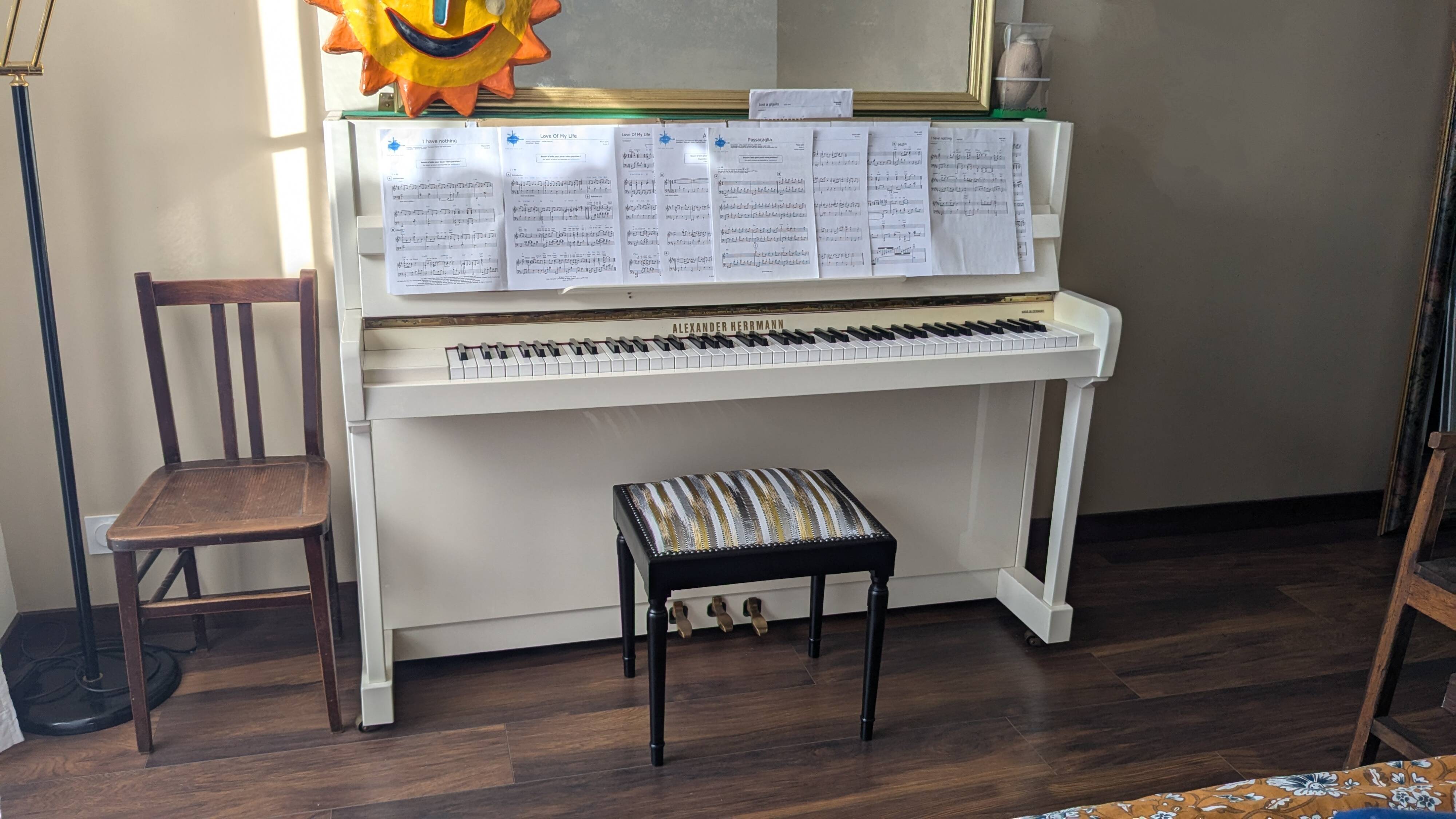 Vintage rectangular piano stool