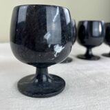 Black marble vases