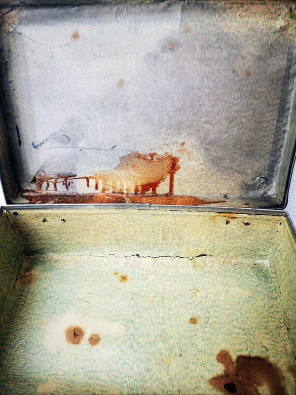 Green retro suitcase