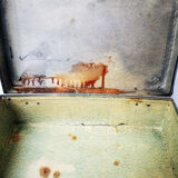 Green retro suitcase