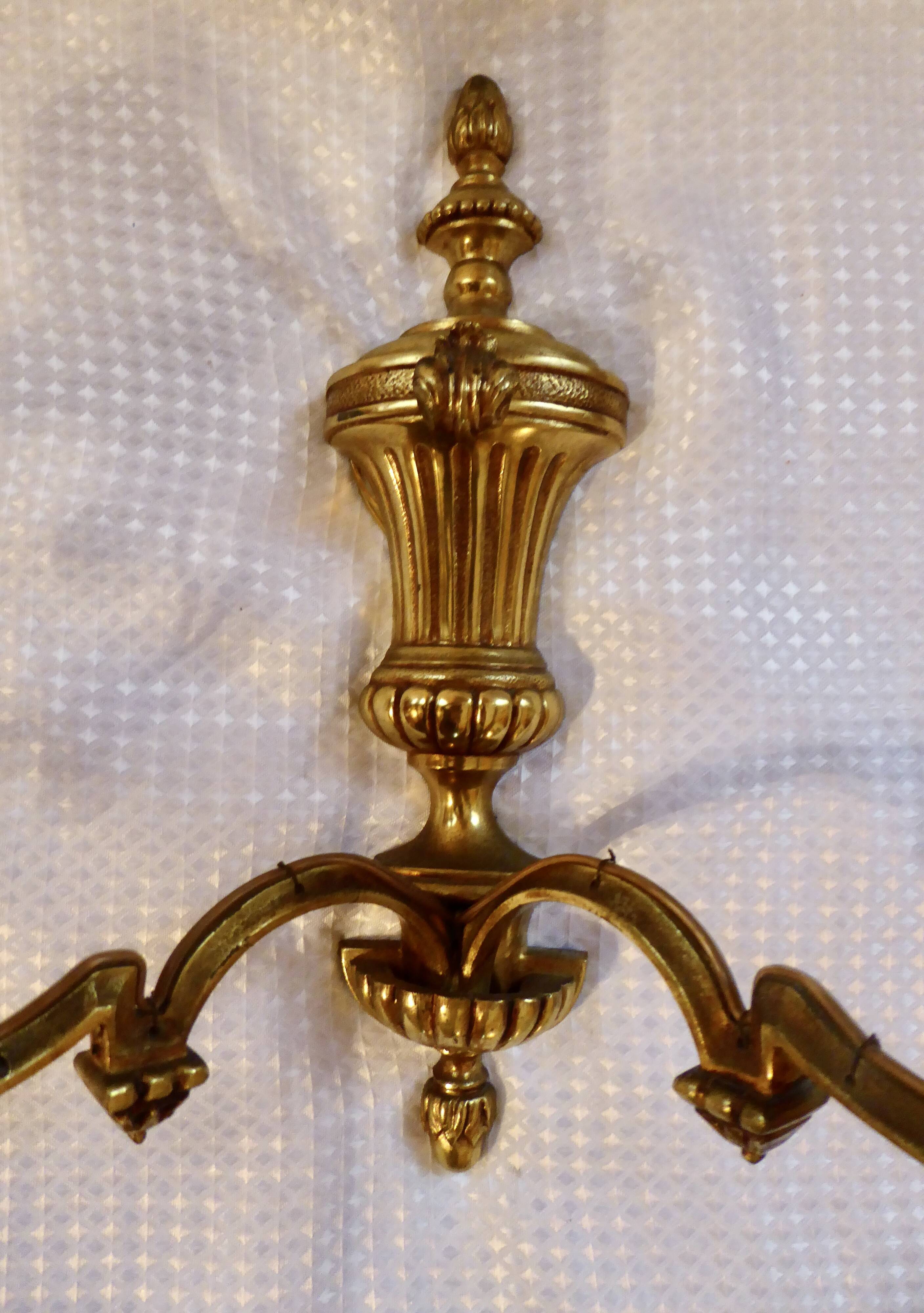 2 bronze wall lights