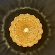 Vintage amber moulded glass wall or ceiling light globe
