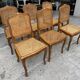 Set of 6 antique chairs in wood and cannage