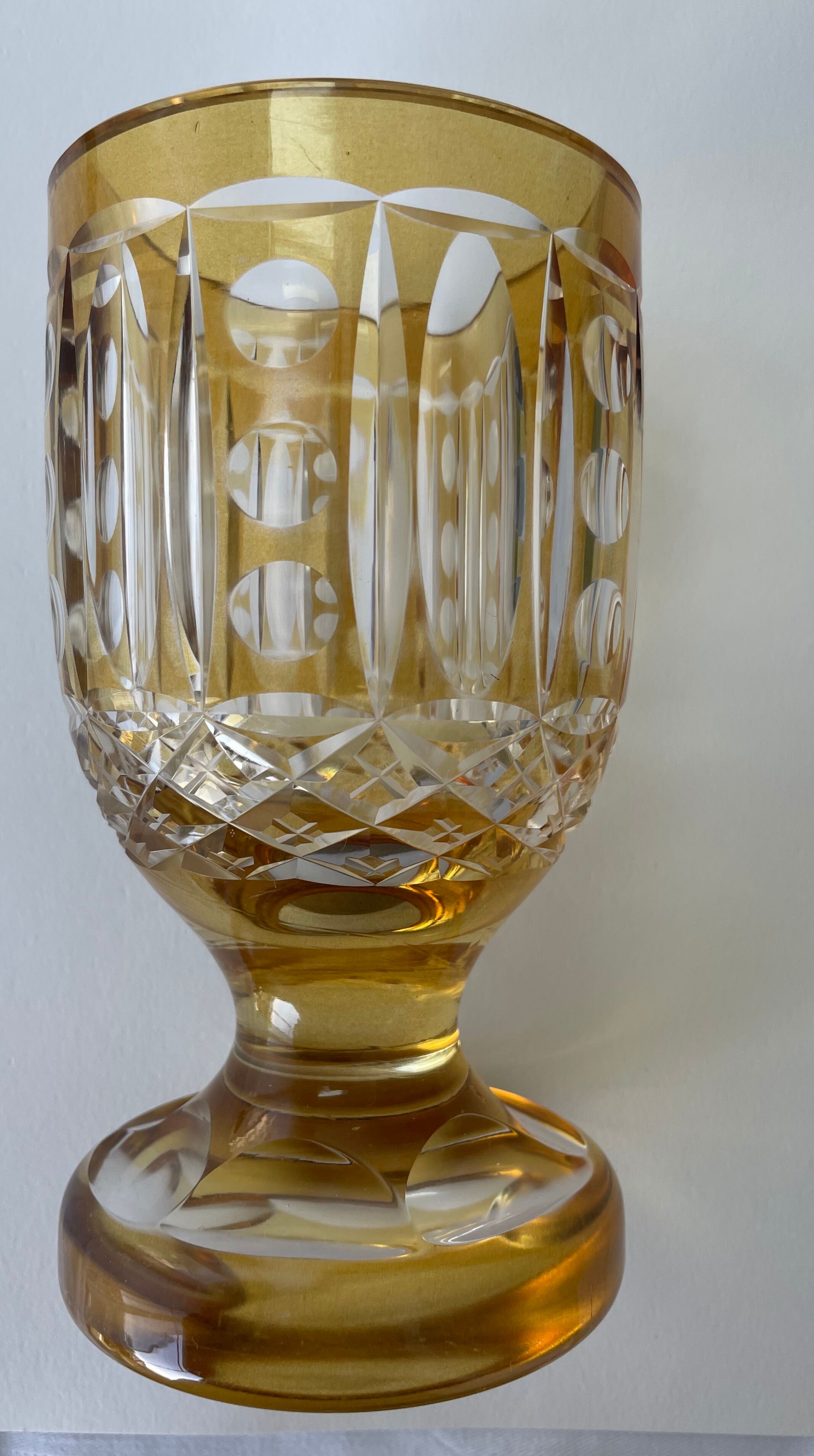 Late 19th century Bohemian crystal vase