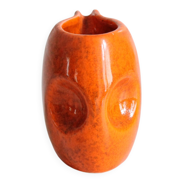 Petit pichet en céramique orange des années 70