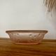Art Deco soap dish, moulded glass, pink lilies of the valley.