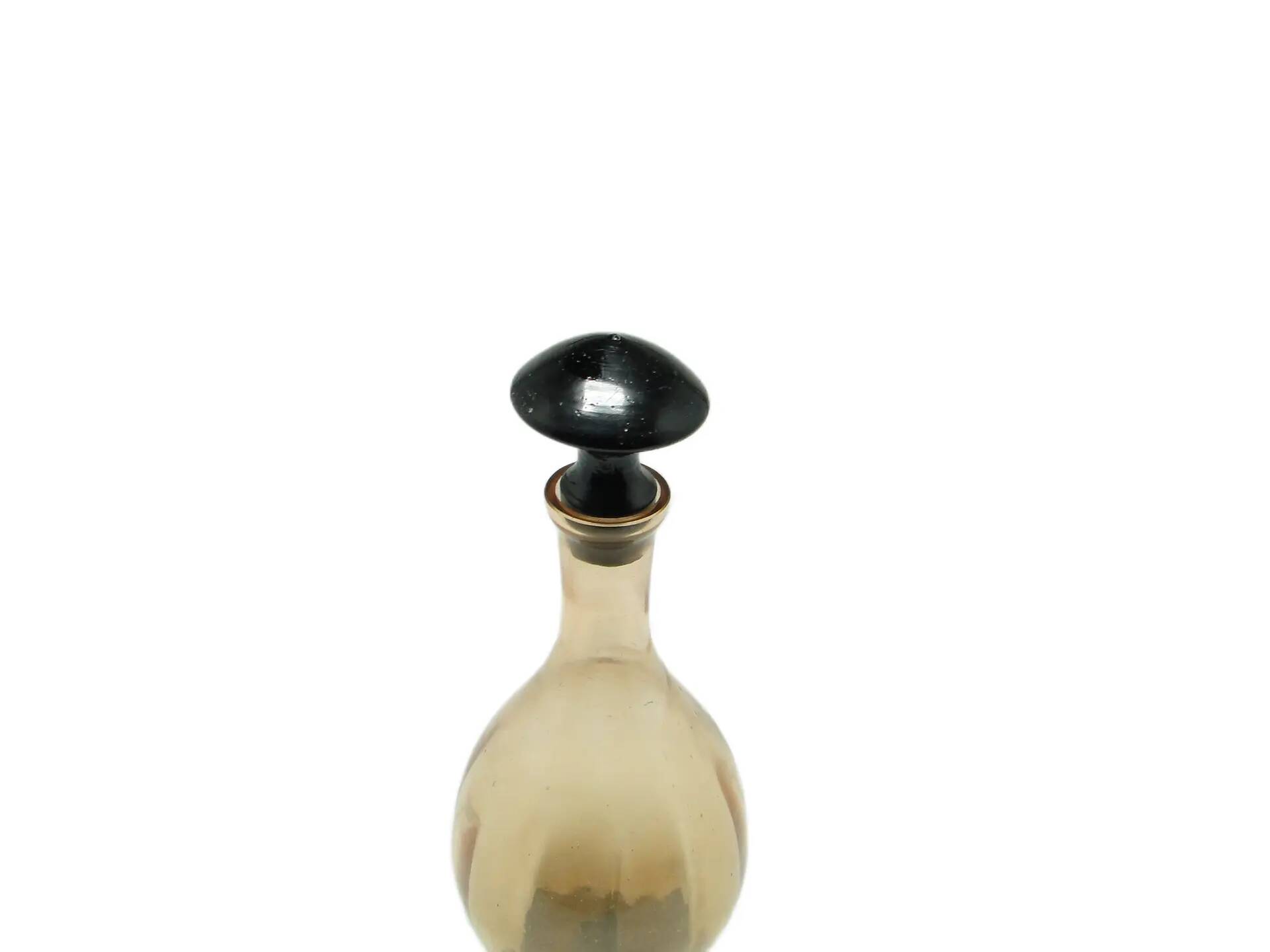 Art Deco decanter, pink glass, Poland, 1930s.