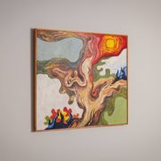 Peinture abstraite d'une figure au soleil