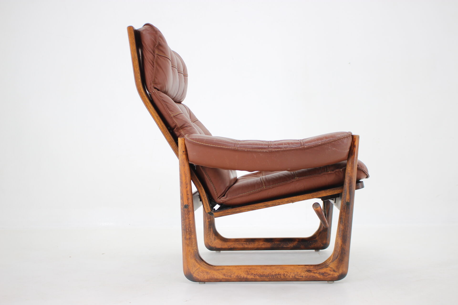 1960s adjustable leather armchair by Genega Mobler, Denmark