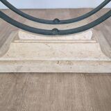 Wrought iron and glass coffee table