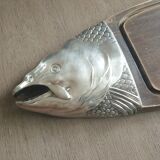 Wood/Silver Metal cutting board