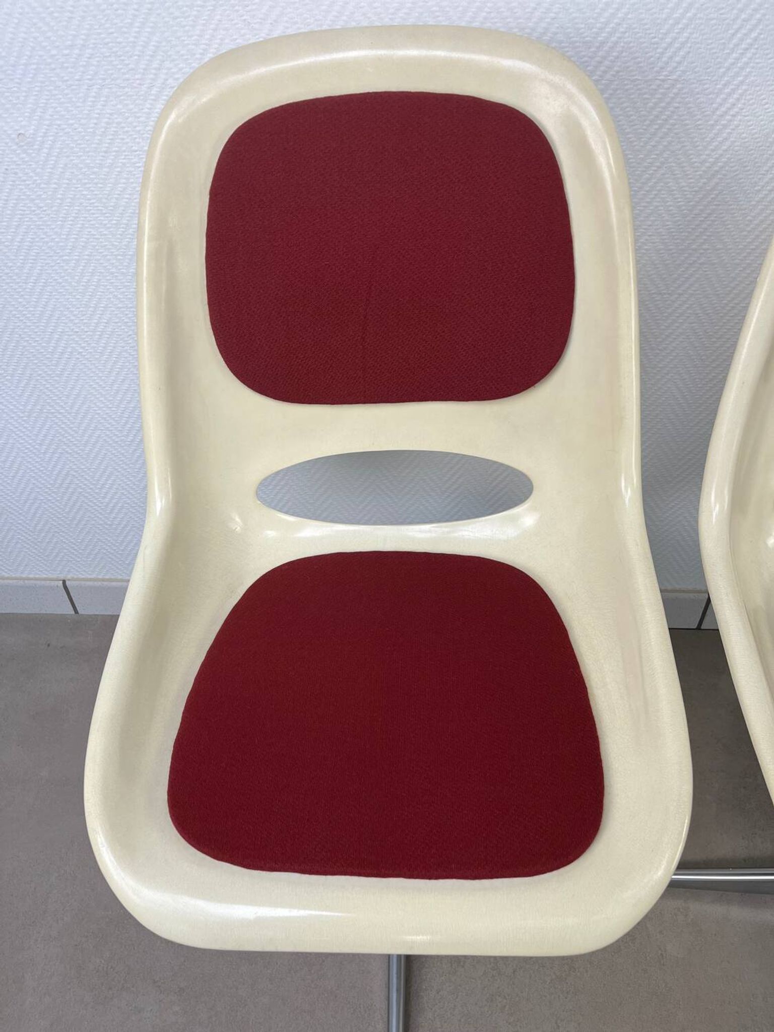 4 chaises Space Age, coque années 70 pour Lockhausen