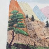 Old engraving from 1838 -Geology- Hand-colored board of the seaside