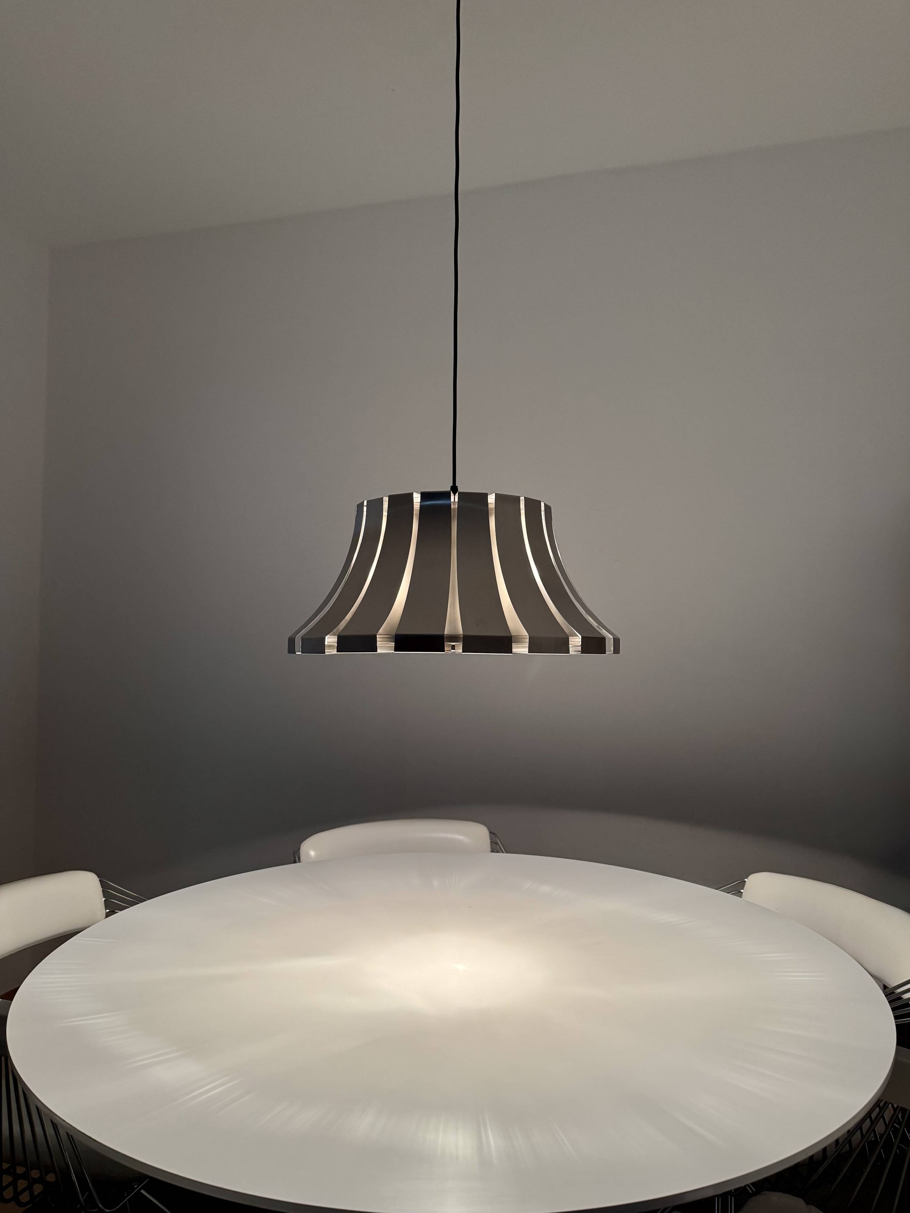 Metal Pendant Lamp by Elio Martinelli for Martinelli Luce