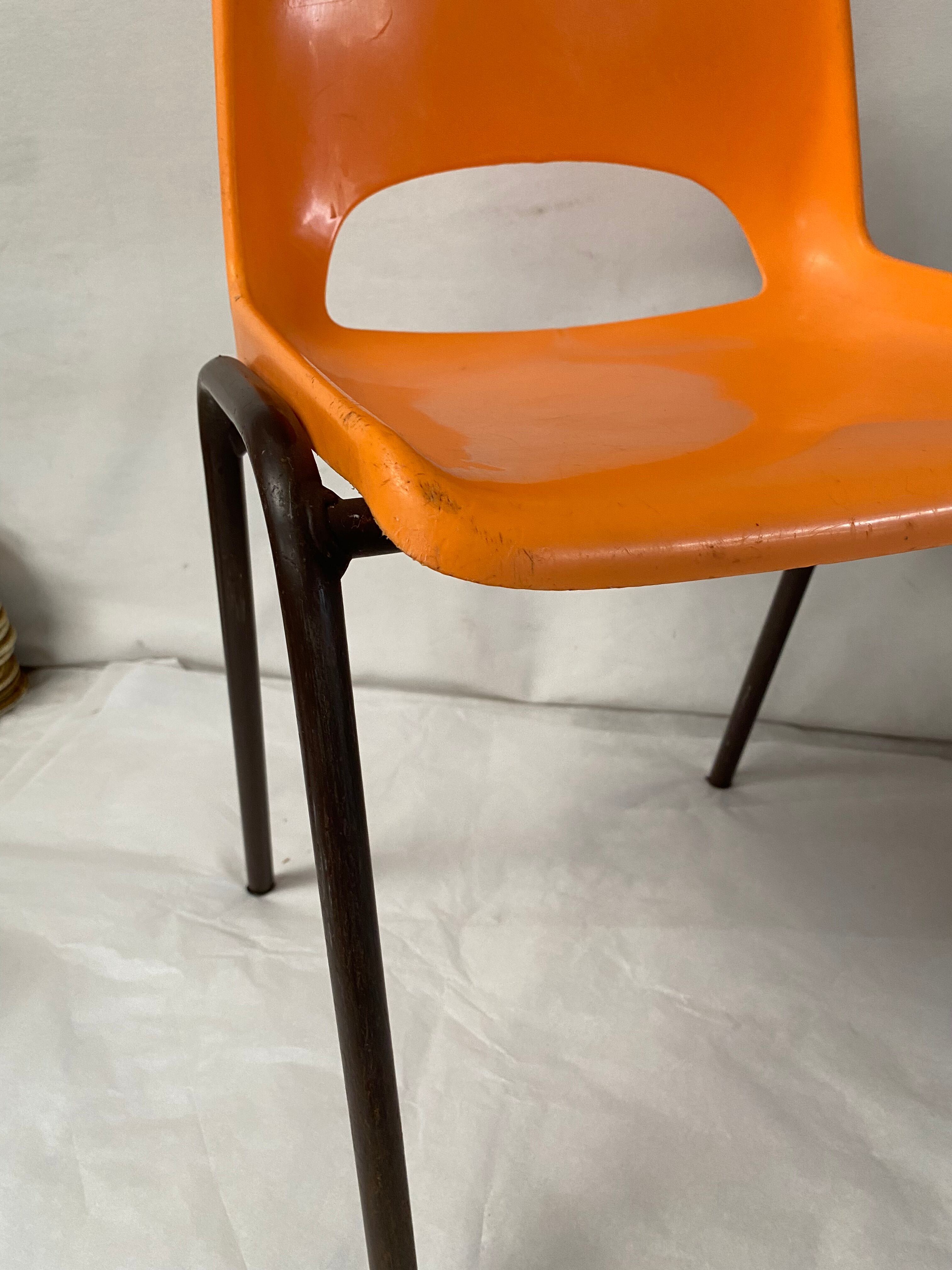 Vintage plastic orange plastic children's chair