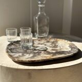 Very large pocket or dish in petrified wood