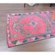 Vintage Turkish Oushak Handmade Cotton Pink Wool Runner Rug 79x362
