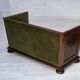 1950s, Danish 2-seater sofa, original green furniture velour, oak wood.
