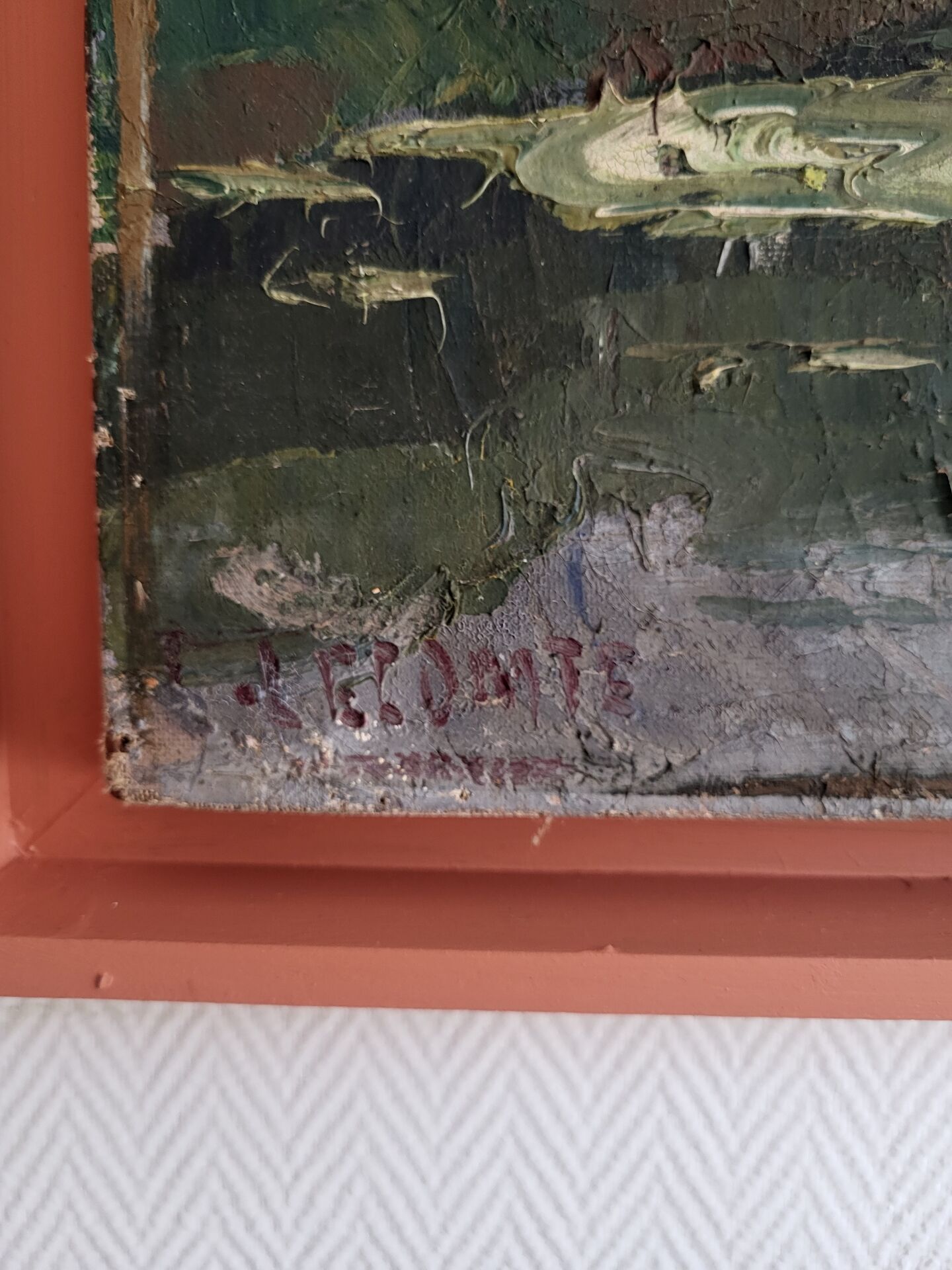Vintage framed oil on canvas signed.