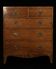 George III English Commode in Mahogany and Burl, Stretcher Feet – 19th Century