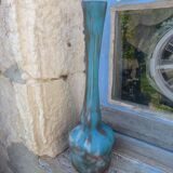 Art Nouveau vase in marbled Soliflore glass paste signed Jouvray