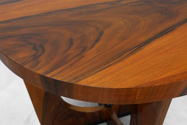 Table d'appoint, table basse ronde Art Déco en bois, France années 1920