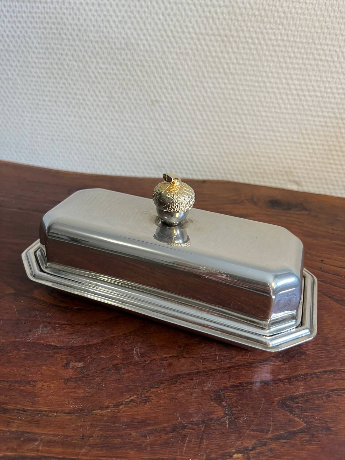 Silver-plated butter dish