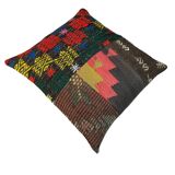 Vintage turkish kilim cushion cover , 55 x 55 cm