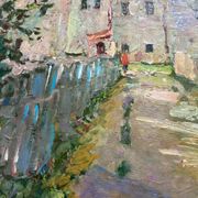 Old painting Oil on cardboard dimensions: height - 59 cm - width - 49 cm -