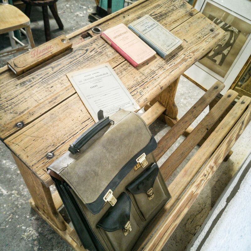 Desk double wooden school desk