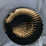 Black serving dish shape of vintage scallop shell