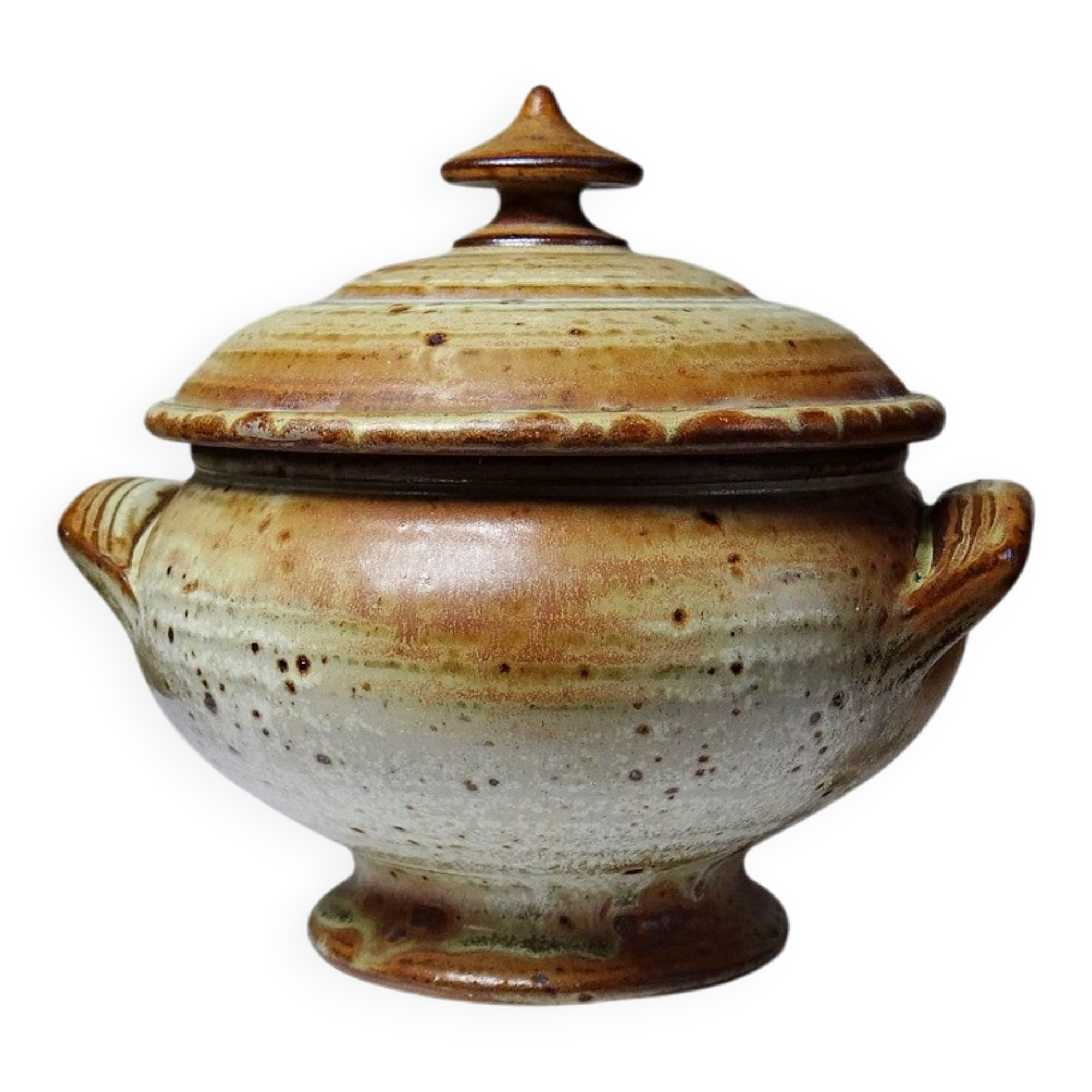 Glazed stoneware pot, Prudhomme La Borne vintage 60s-70s