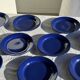 Set of 12 vintage blue ceramic plates D23