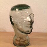 Molded glass head curiosity cabinet