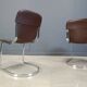 Vintage leather and chrome dining chairs by Cidue, 1970s