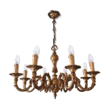 Old brass chandelier 8 branches