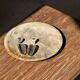 Petrified wood catchall, circular dish or plate in light beige D25 -3
