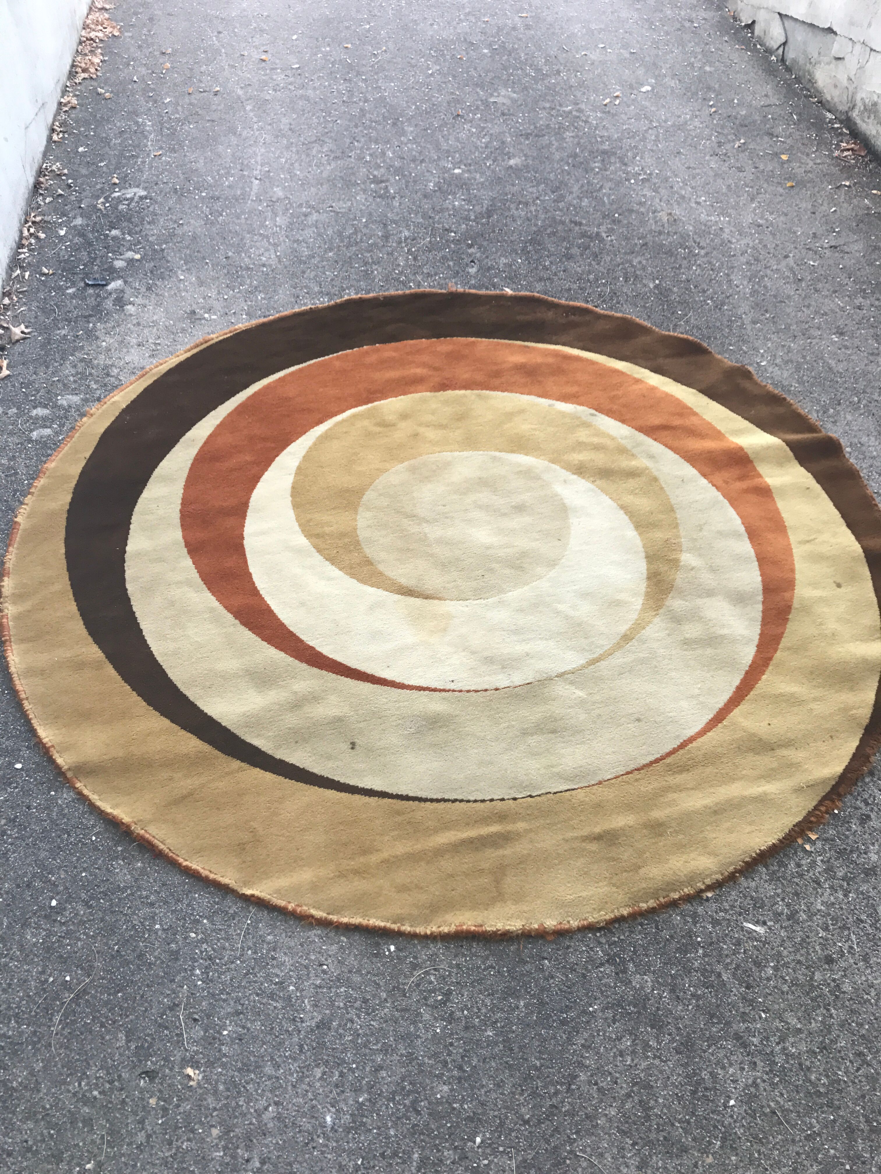 Carpet wool circular 1970 - 200x200 cm