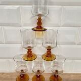 Set of 6 Luminarc white wine glasses Antique model