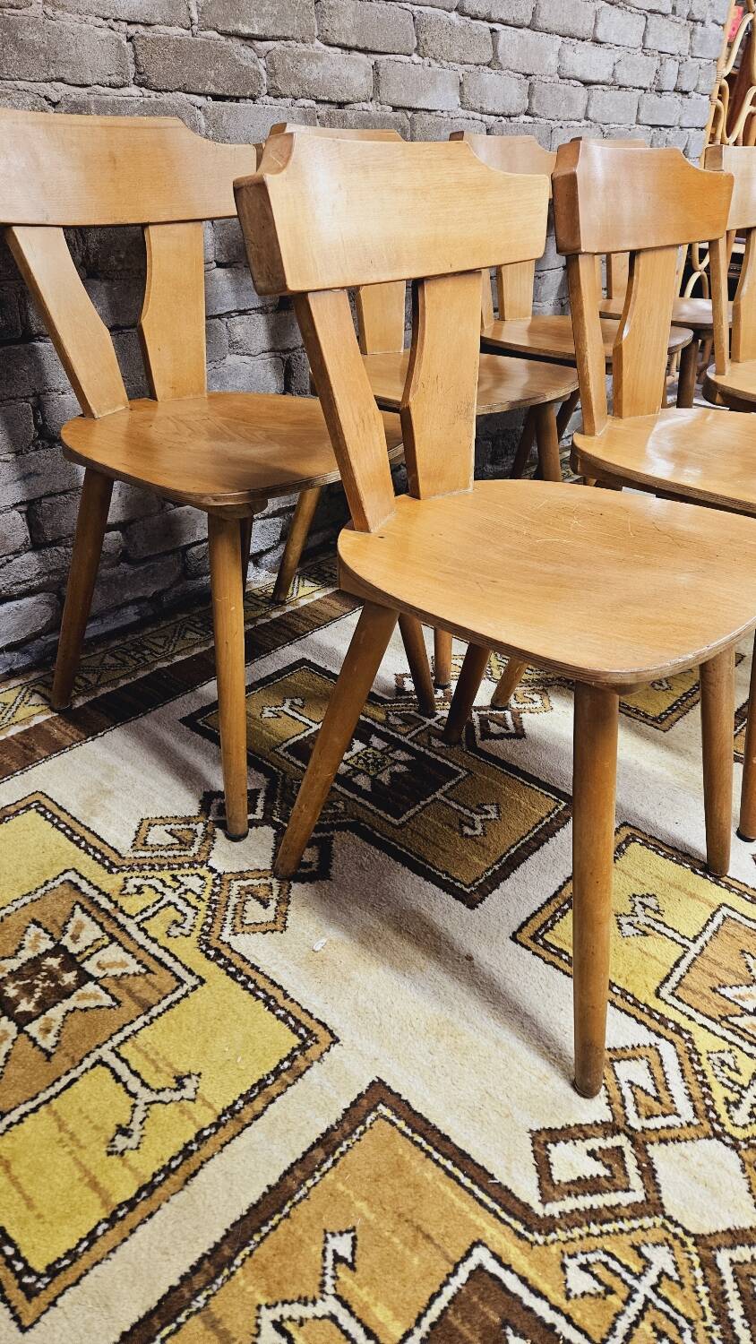 Set of 8 bistro chairs from the 1960s