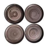 4 Plates dessert artisanal sandstone pink brown sandstone