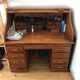 American desk with curtain and secretary