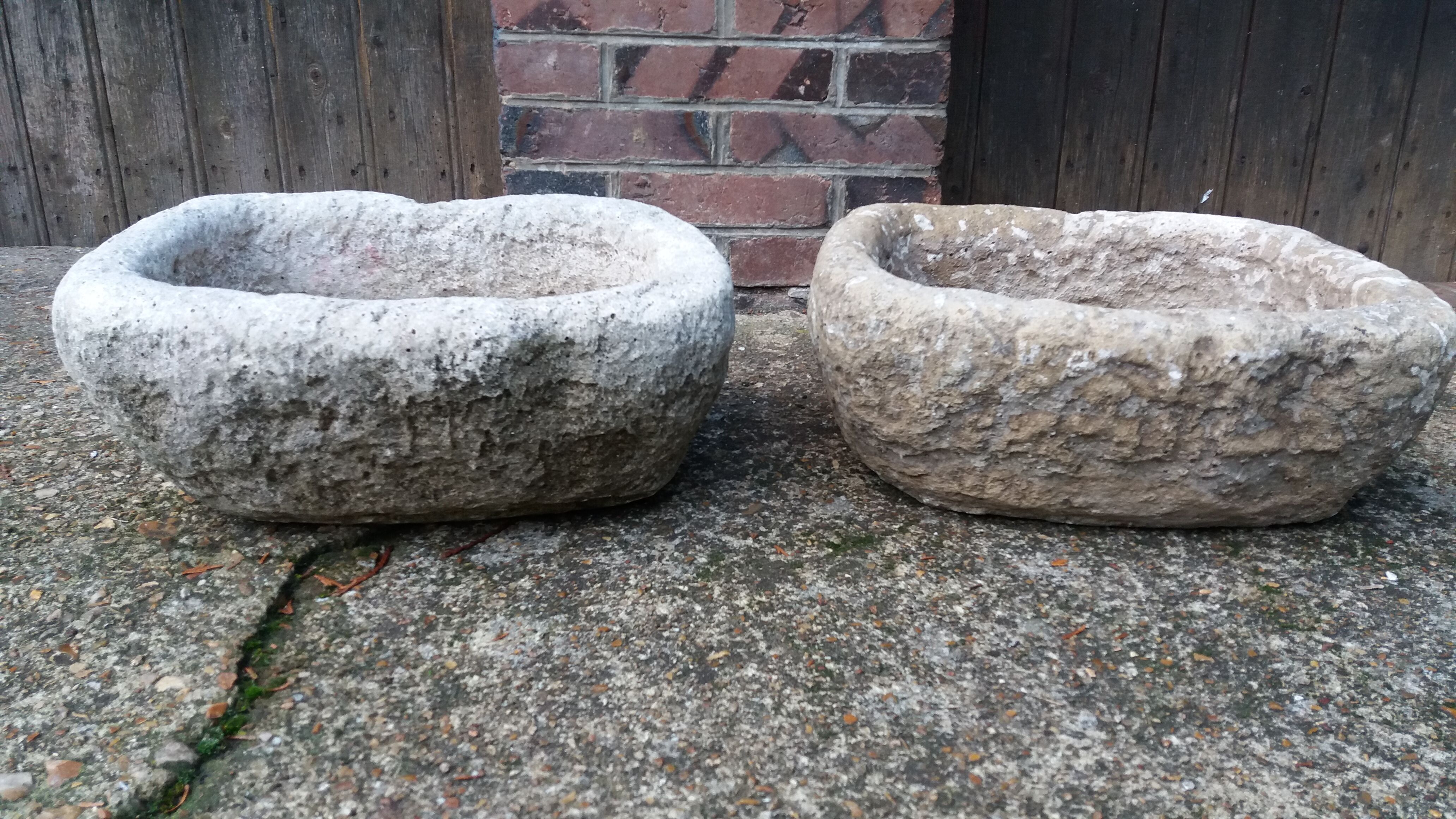 Pair of ancient stone troughs