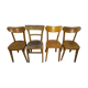 Lot of 4 Wooden bistro chair - vintage - Old