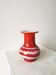 Vintage Murano Glass Vase: Red & White Stripes, 1970s Space Age Decor